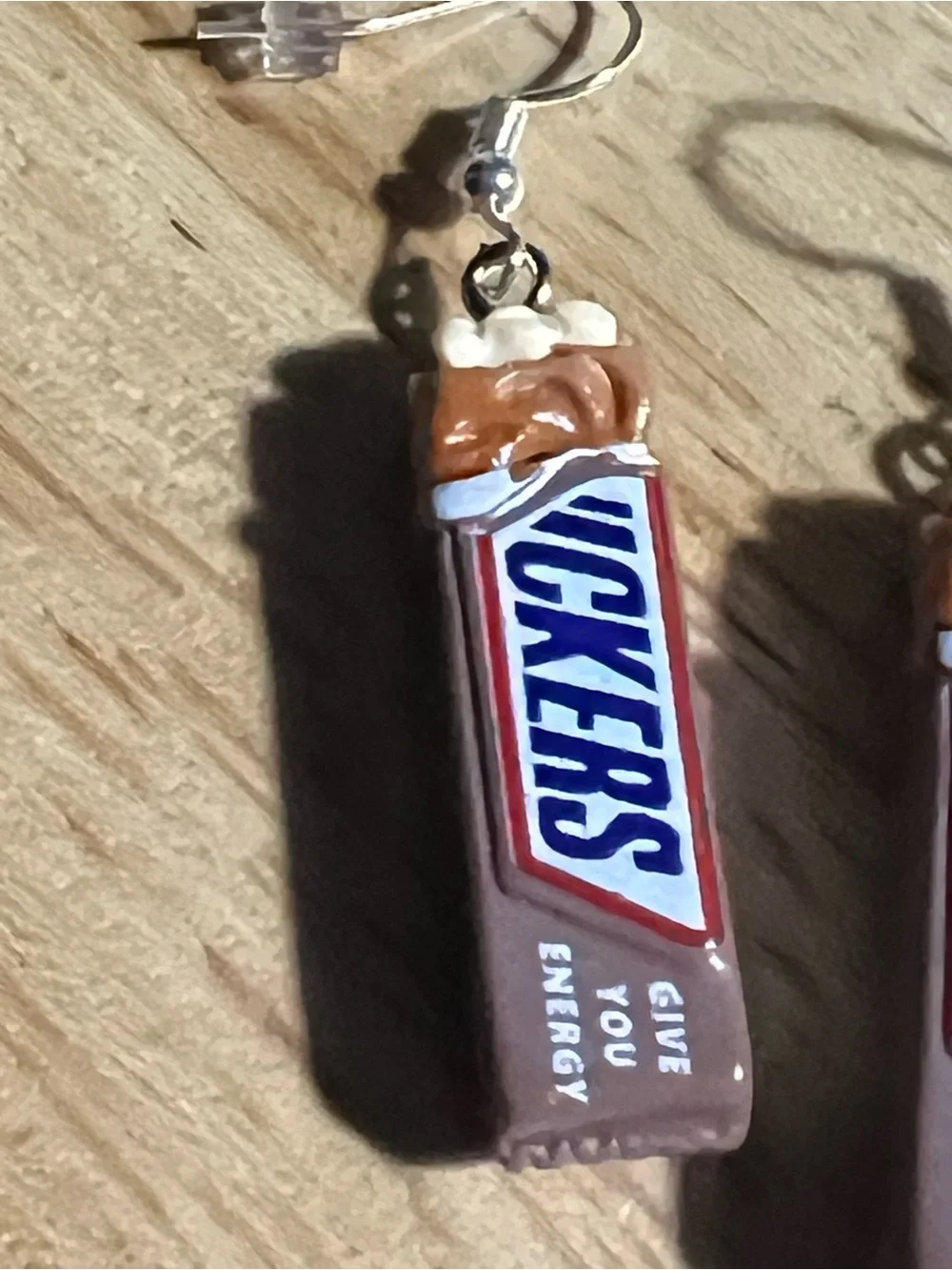 Novelty Chocolate Bar Dangle Earrings - Brown E217
